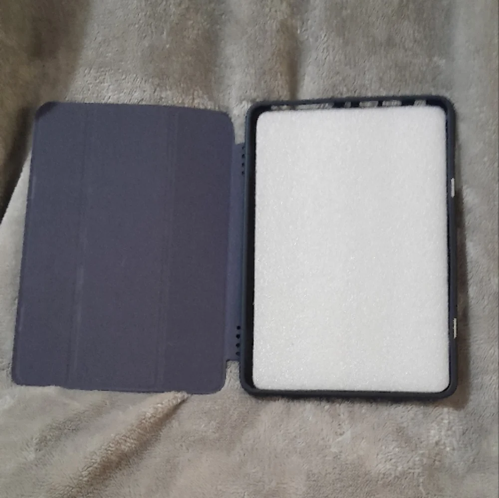Navy Blue Tri-Fold Tablet Cover with Smooth Finish